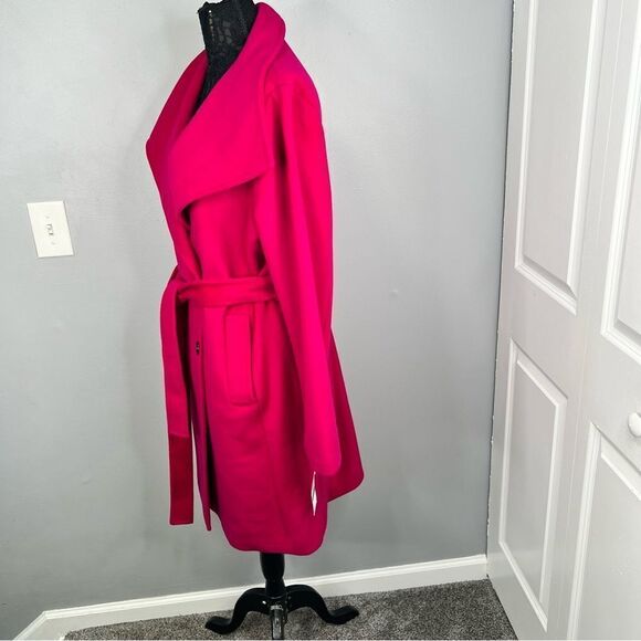 Sz L M Michael Kors Azalea Asymmetric Belted Wrap Coat NWT $400 MSRP - Picture 5 of 12